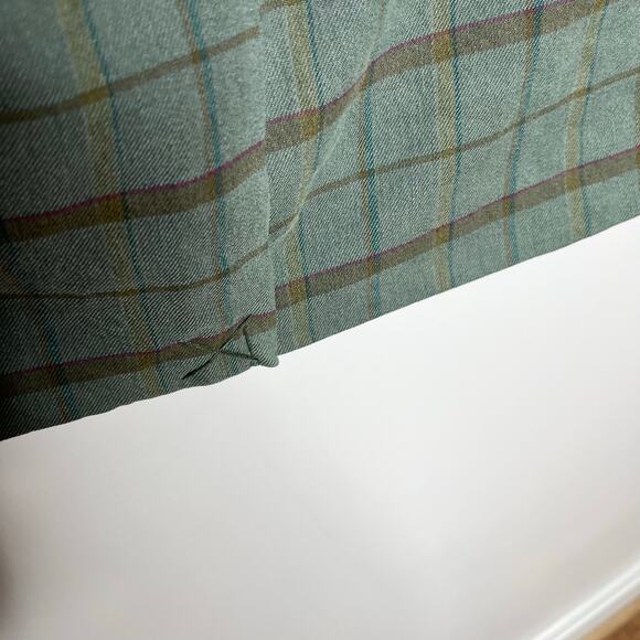 Sundance Long Sleeve Linen Blend Blazer Jacket Womens Medium Green Plaid Boho - Picture 9 of 10